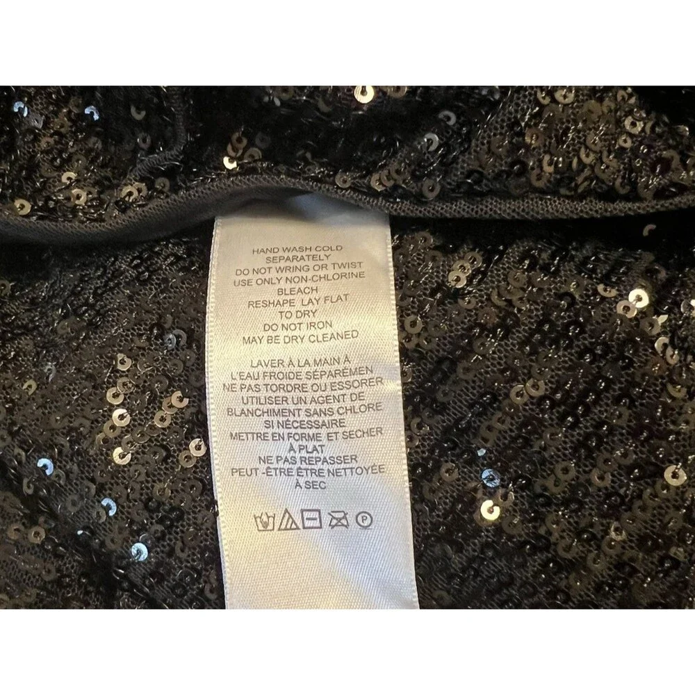 Free People Christa Sequin Long Sleeve Wrap Romper Black Size Lg Party Holiday